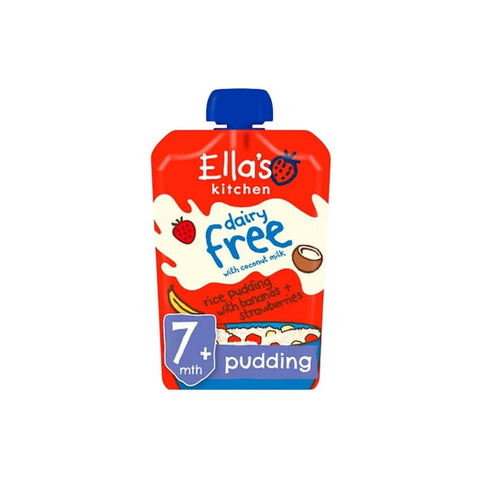 Ella's Kitchen Organic Dairy Free Rice Pudding with Bananas & Strawberries Baby Pouch 7+ months 80g