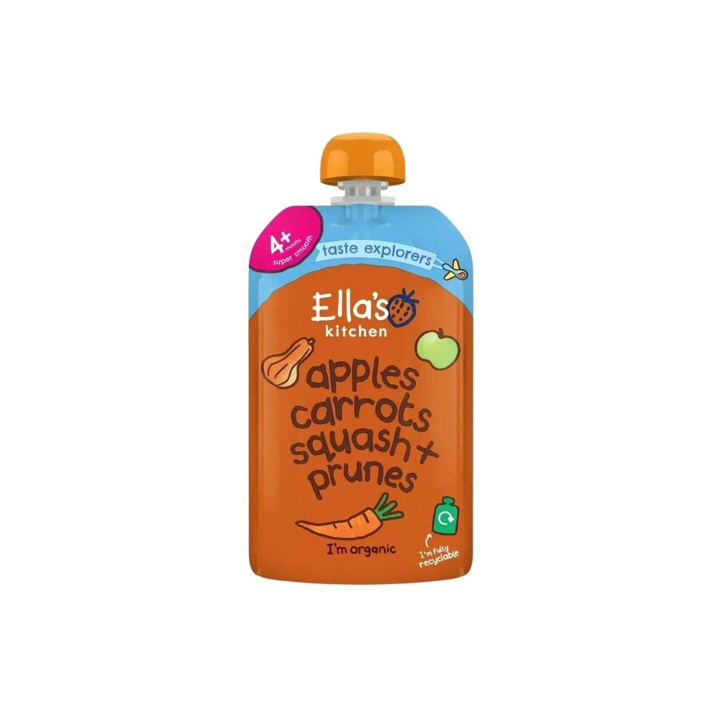Ella's Kitchen Organic Squash Carrots Apples & Prunes Pouch 4+ months 120g