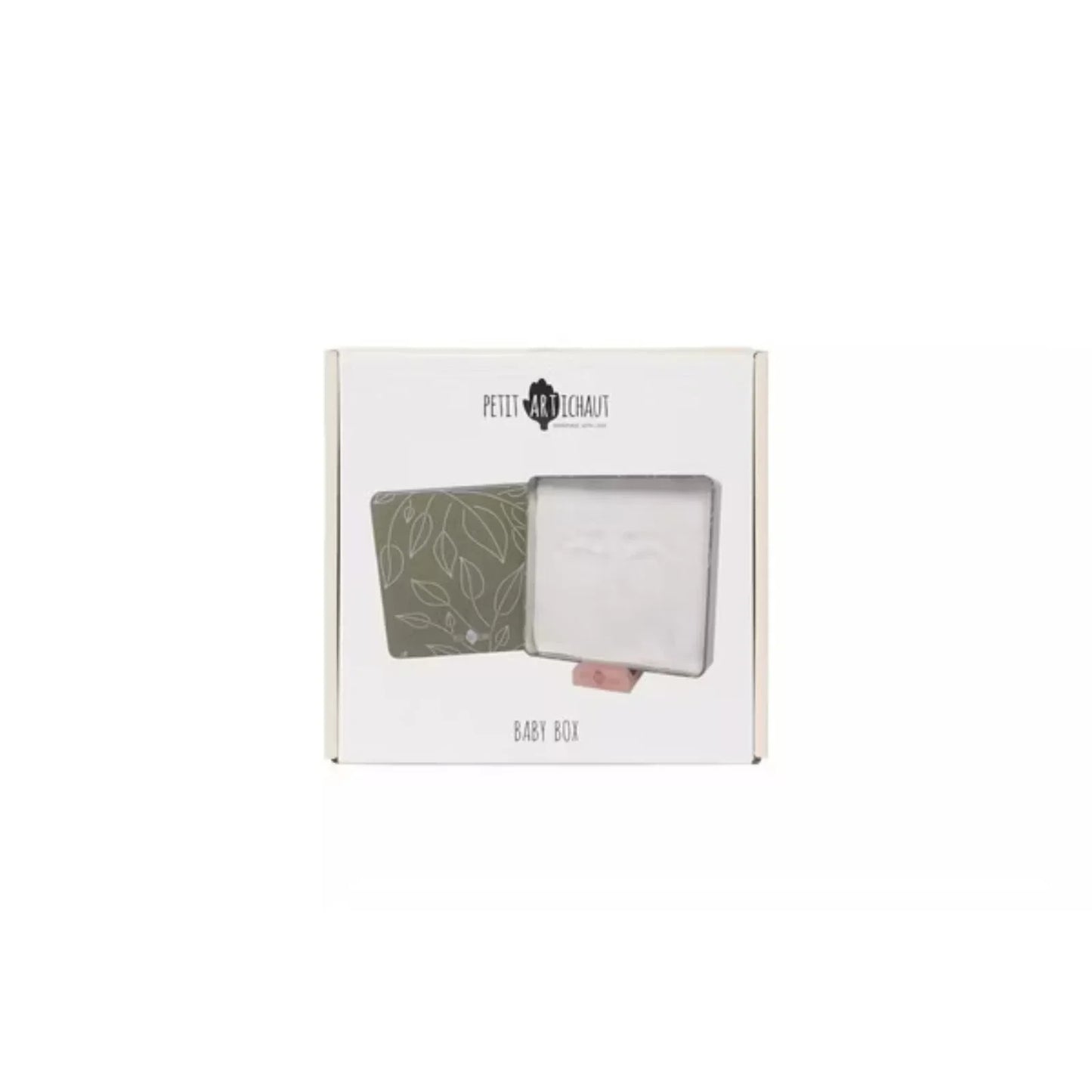 Petit Artichaut Baby Hand & Foot Imprints Square Box - Olive Tree