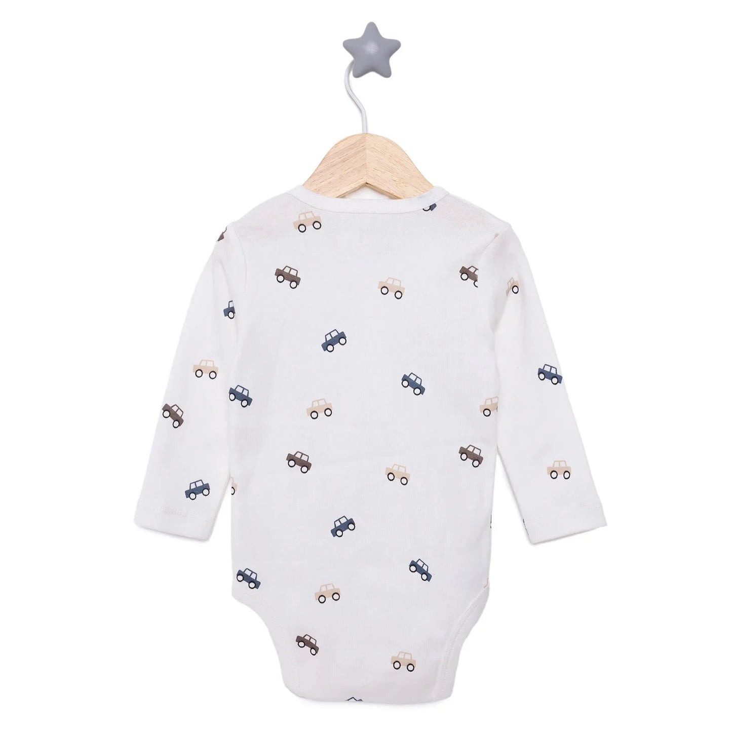 HelloBaby Boy Long Sleeve Bodysuit - Ecru