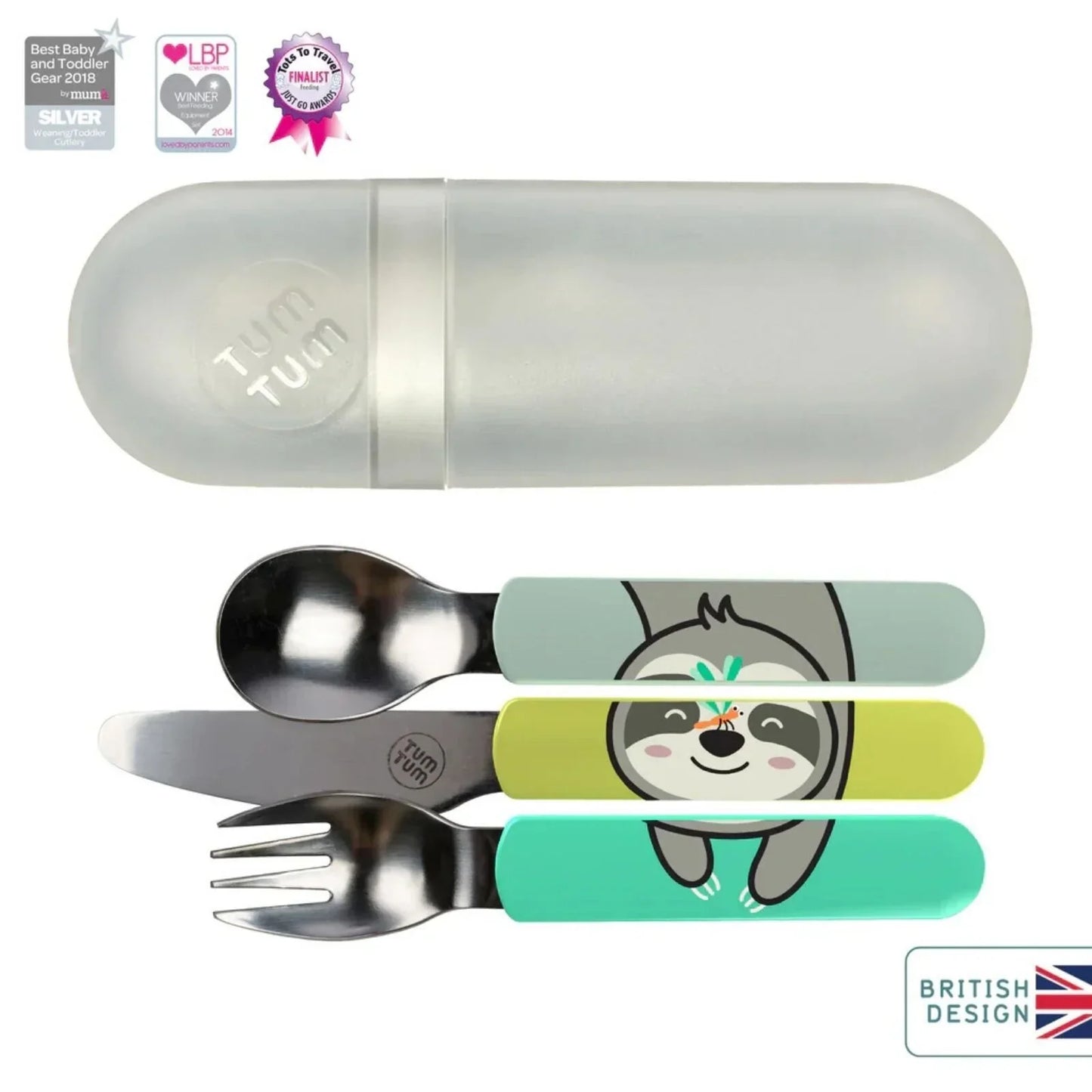 TUM TUM Travel Cutlery Set with Case - Stanley Sloth