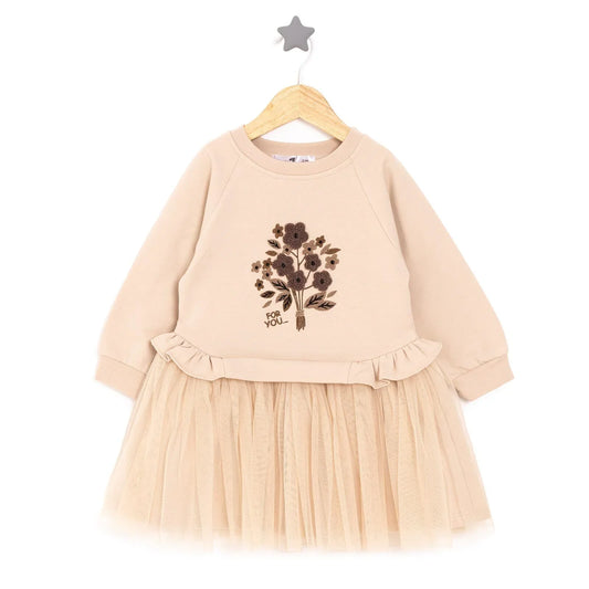 BabyZ Pretty Girl Girl Sweatshirt - Beige