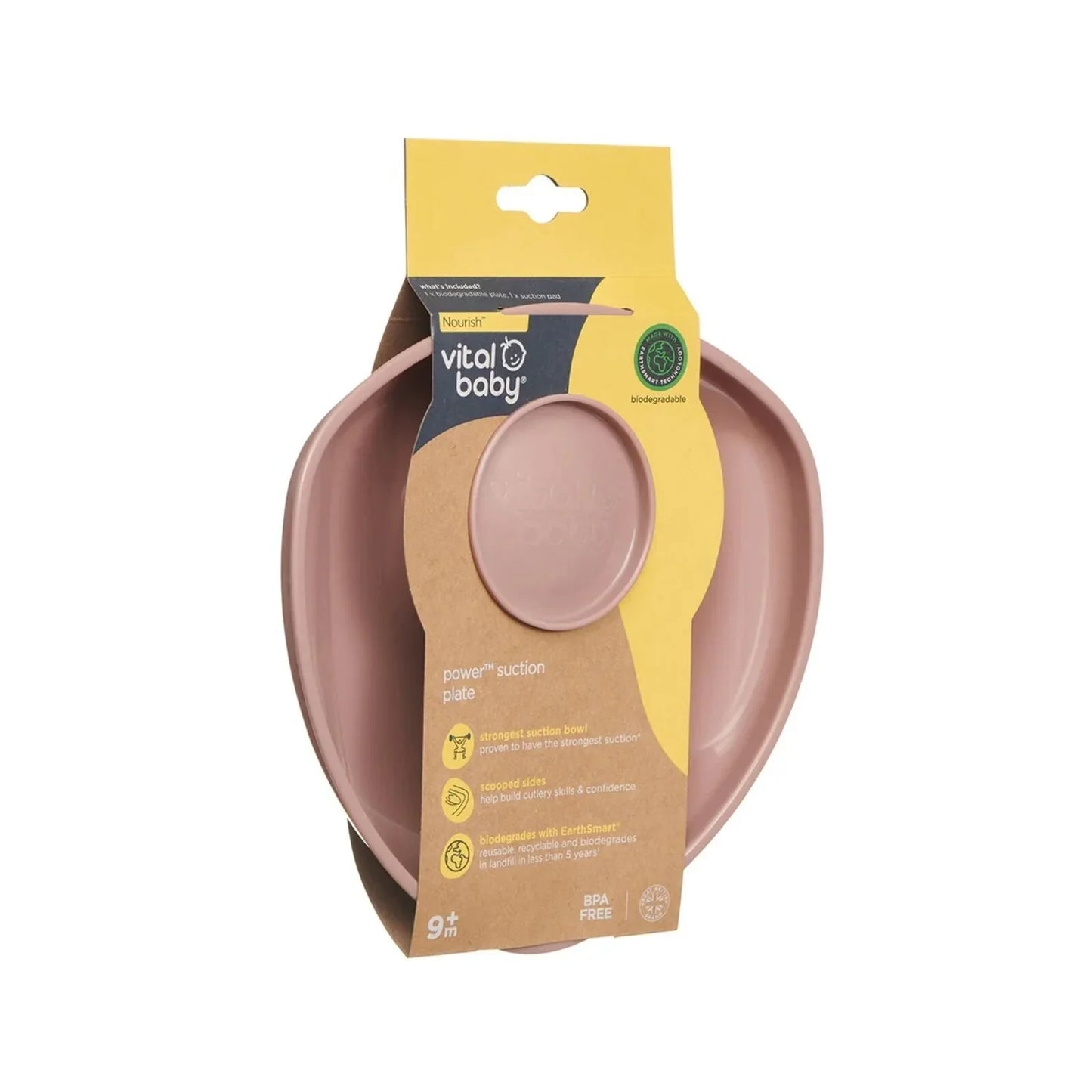 Vital Baby Nourish Power Suction Plate - Natural Berry