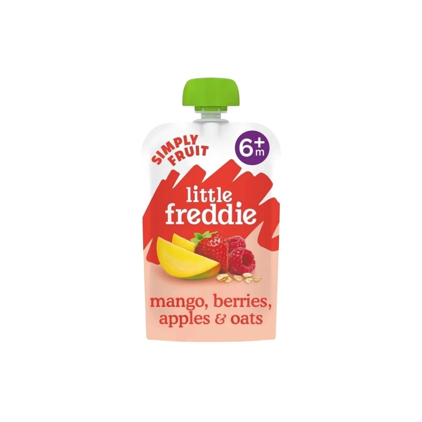 Little Freddie Organic Mango Berrie  Apples & Oats Baby Food Pouch 6+ months 100g