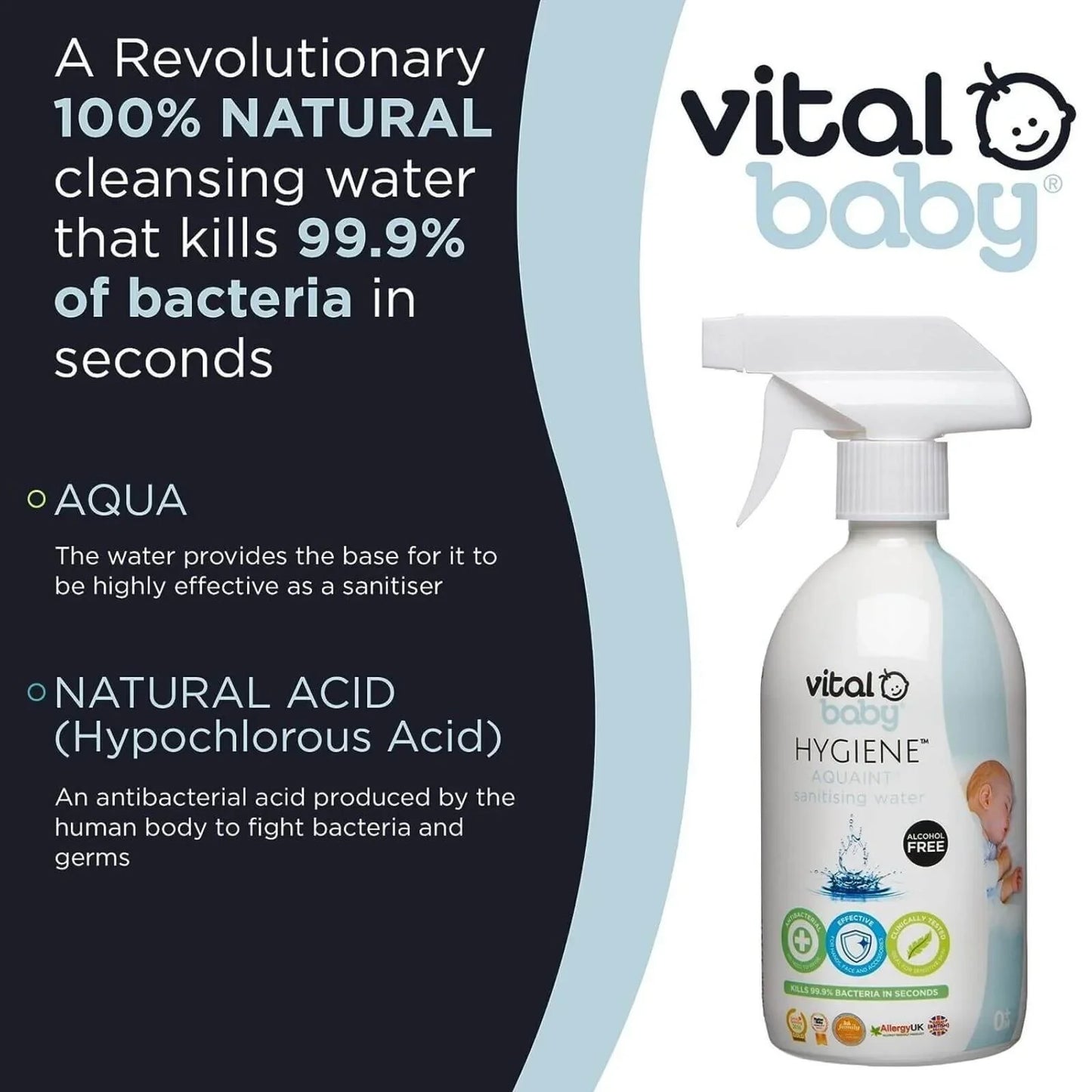 Vital Baby Hygiene Aquaint Cleansing Water 500ml