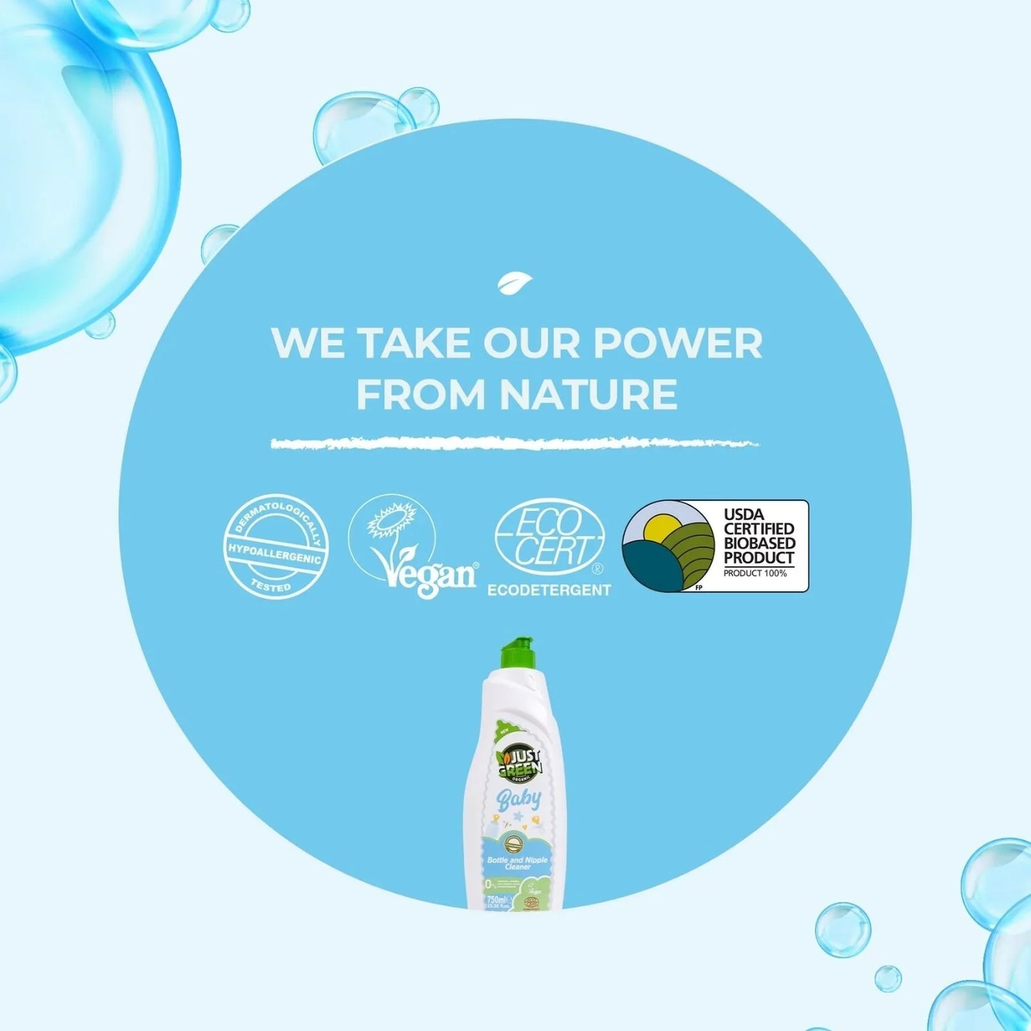 Just Green Organic Baby Bottle & Nipple Cleaner 750ml