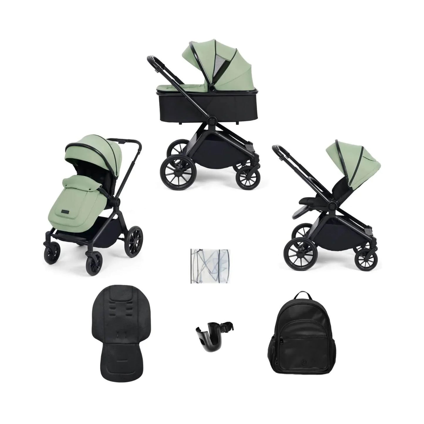 Ickle Bubba Altima Pram 9 pcs - Sage Green