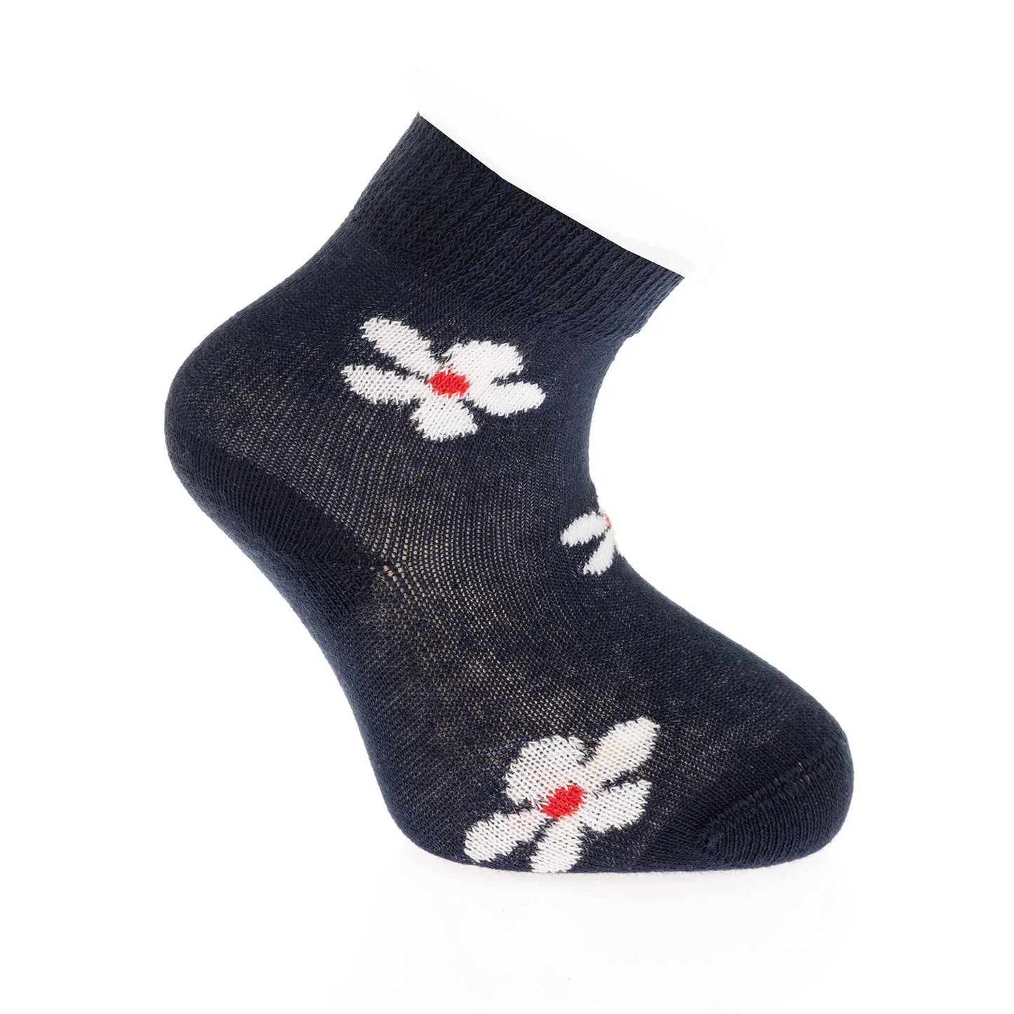 Step Flower Socks 3 Pcs - Red