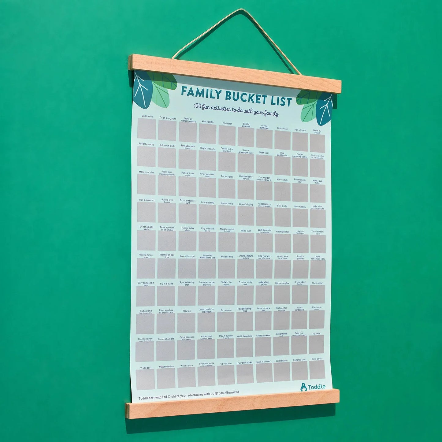 Toddle born Wild A2 100 Activity Bucket List Poster