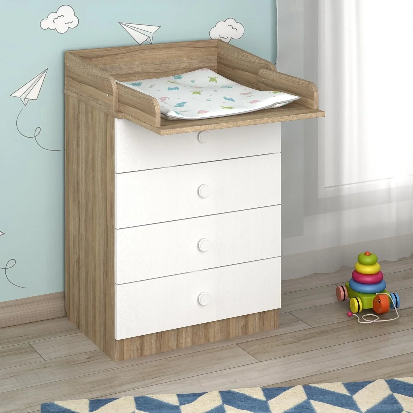 Shefa Kids 600 Changing Dressers - Elm/White