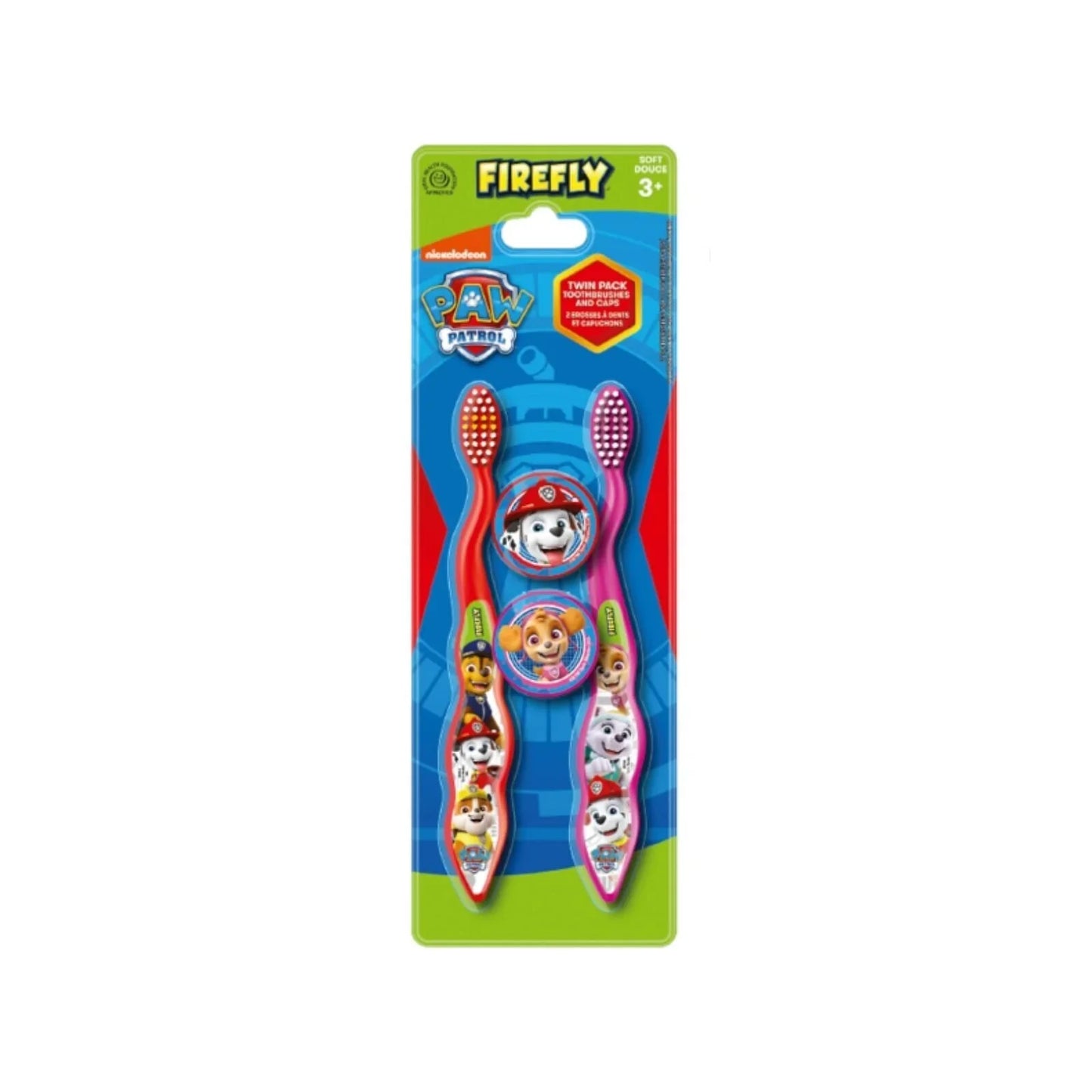 Paw Patrol Toothbrushes & Caps Pack of 2