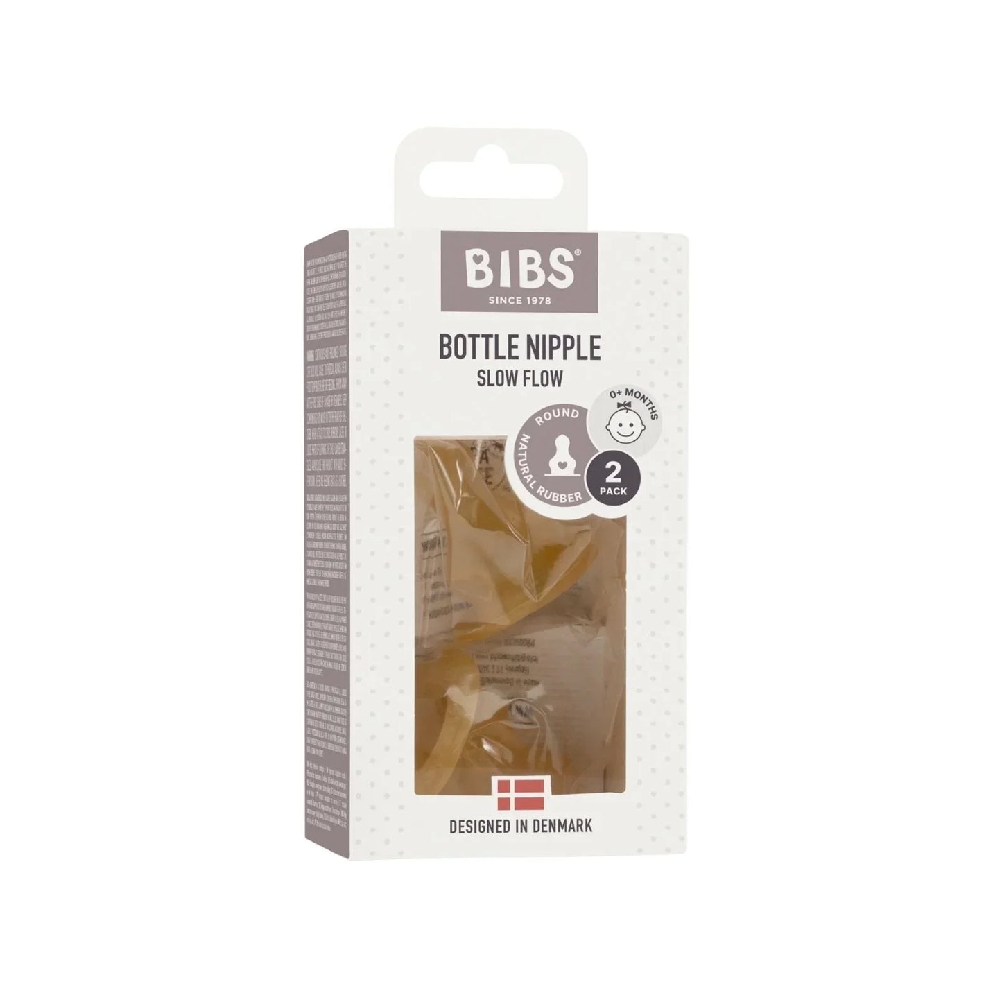 BIBS Latex Slow Flow Bottle Teats 0+ months Pack of 2