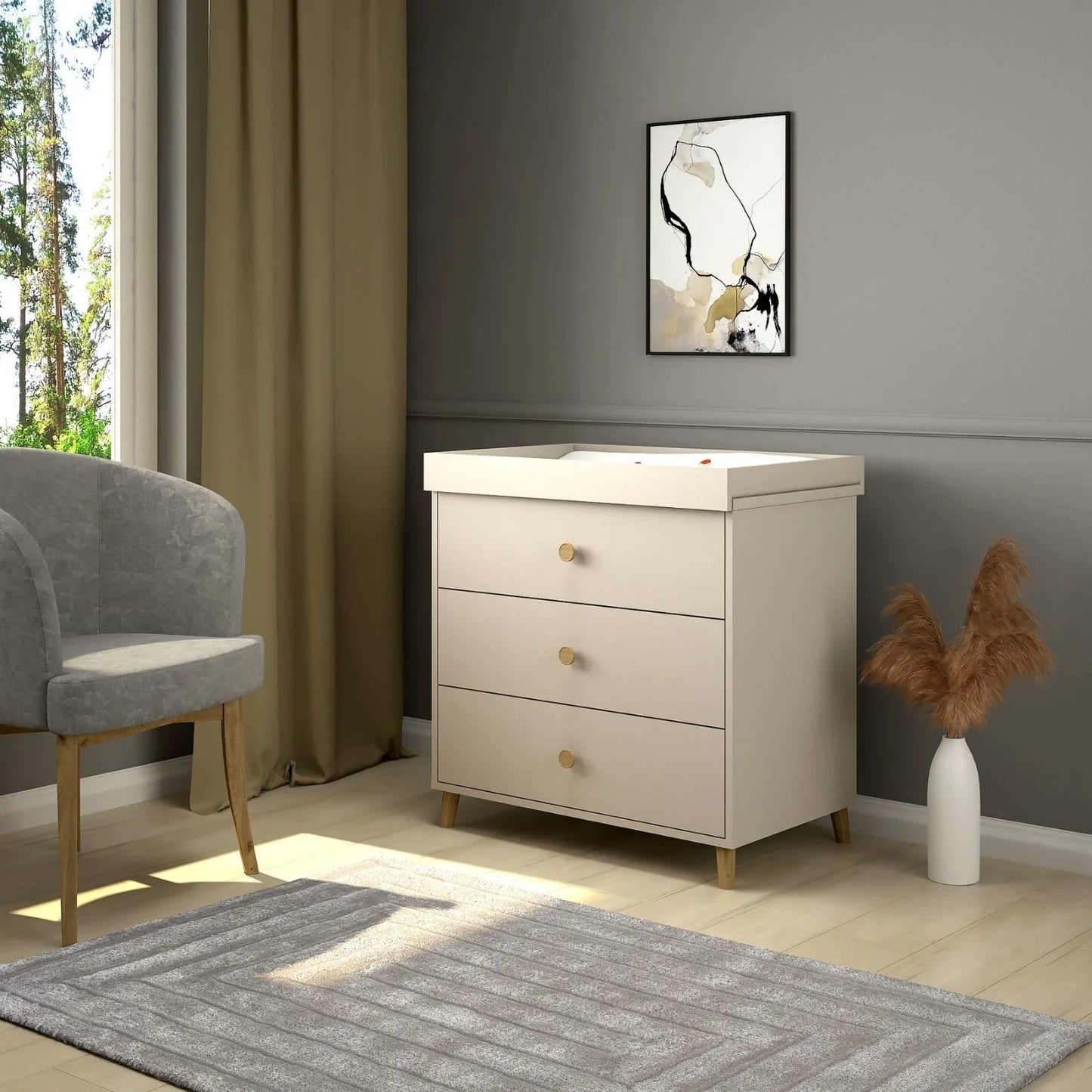 Shefa Kids 890 Changing Dresser - Cashmere Beige