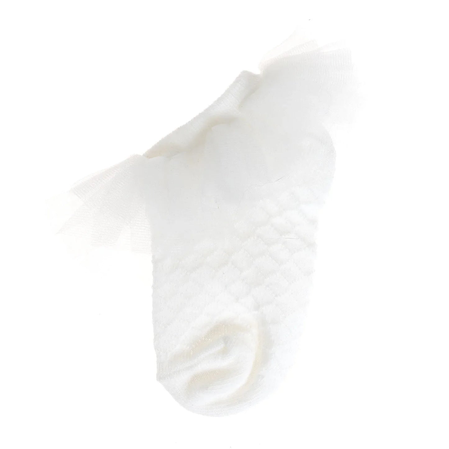 HelloBaby Girl Socks with Lace - White