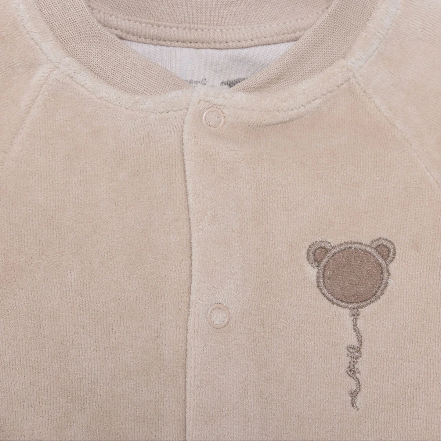 HelloBaby Newborn Velvet Footless Jumpsuit - Beige