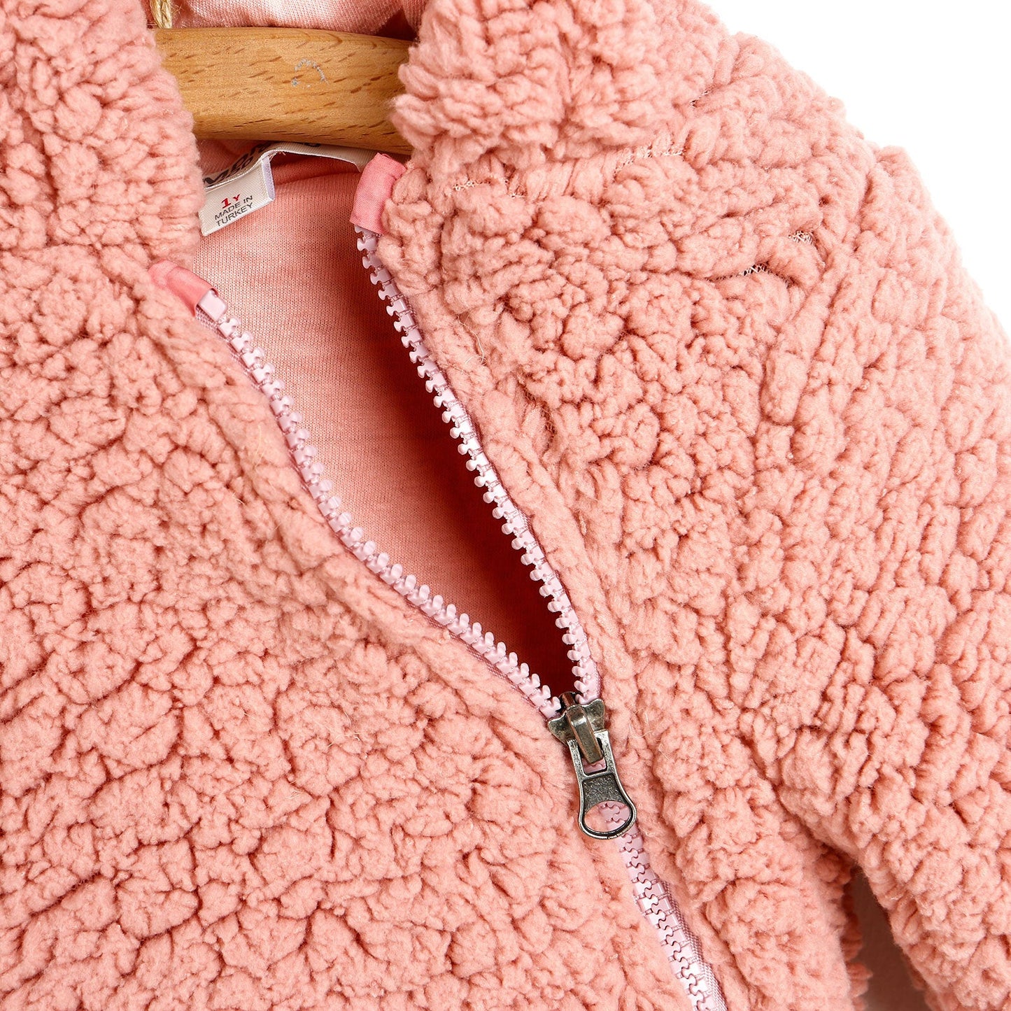 Midimod Newborn Rabbit Ear Welsoft Footed Jumpsuit - Light Rose