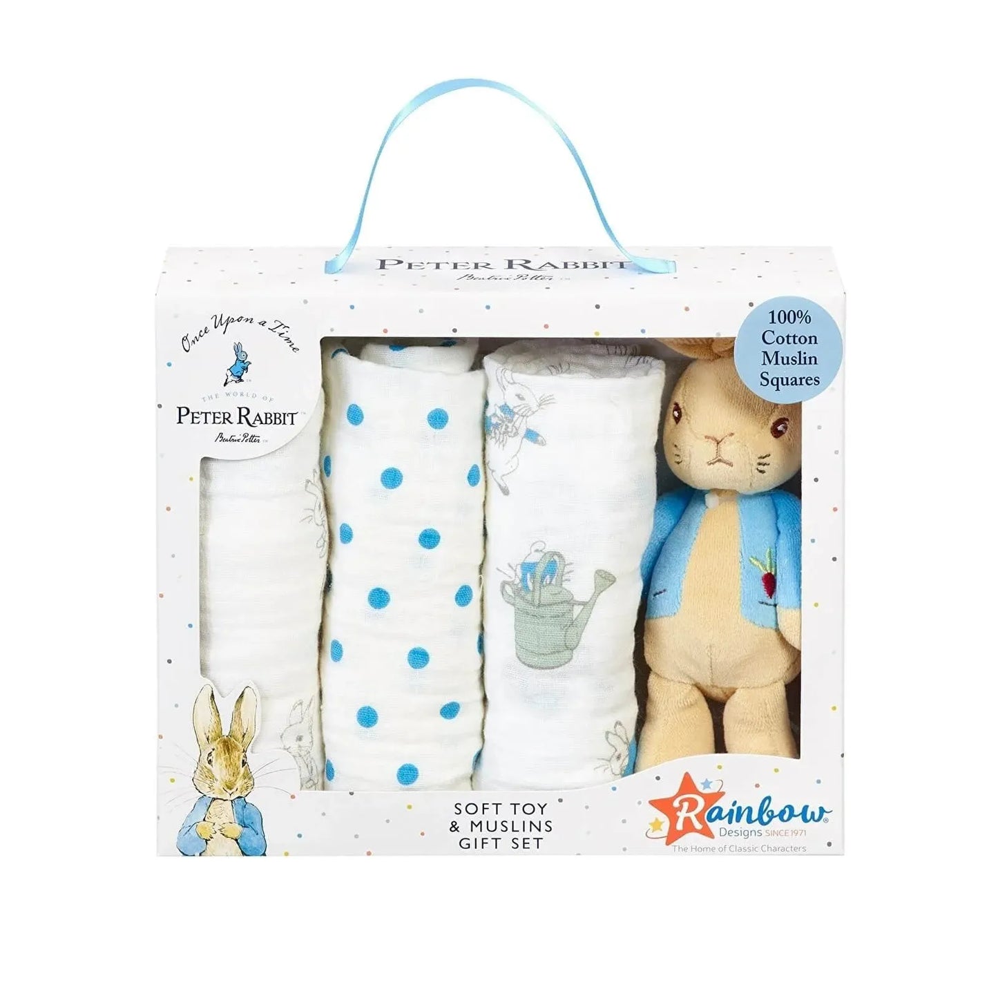 Peter Rabbit Soft Toy and Muslin