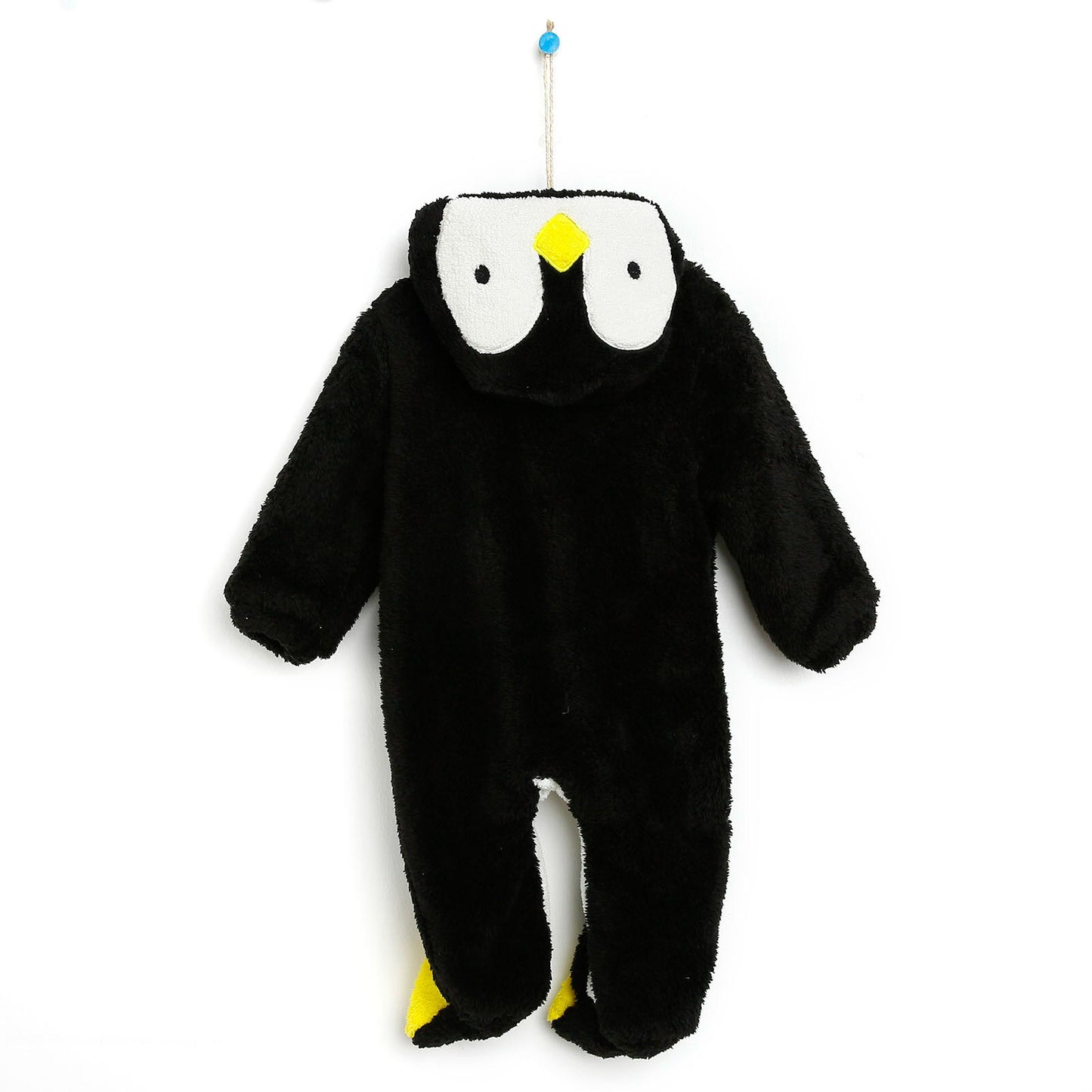 Midimod Newborn Welsoft Penguin Footed Jumpsuit - Black