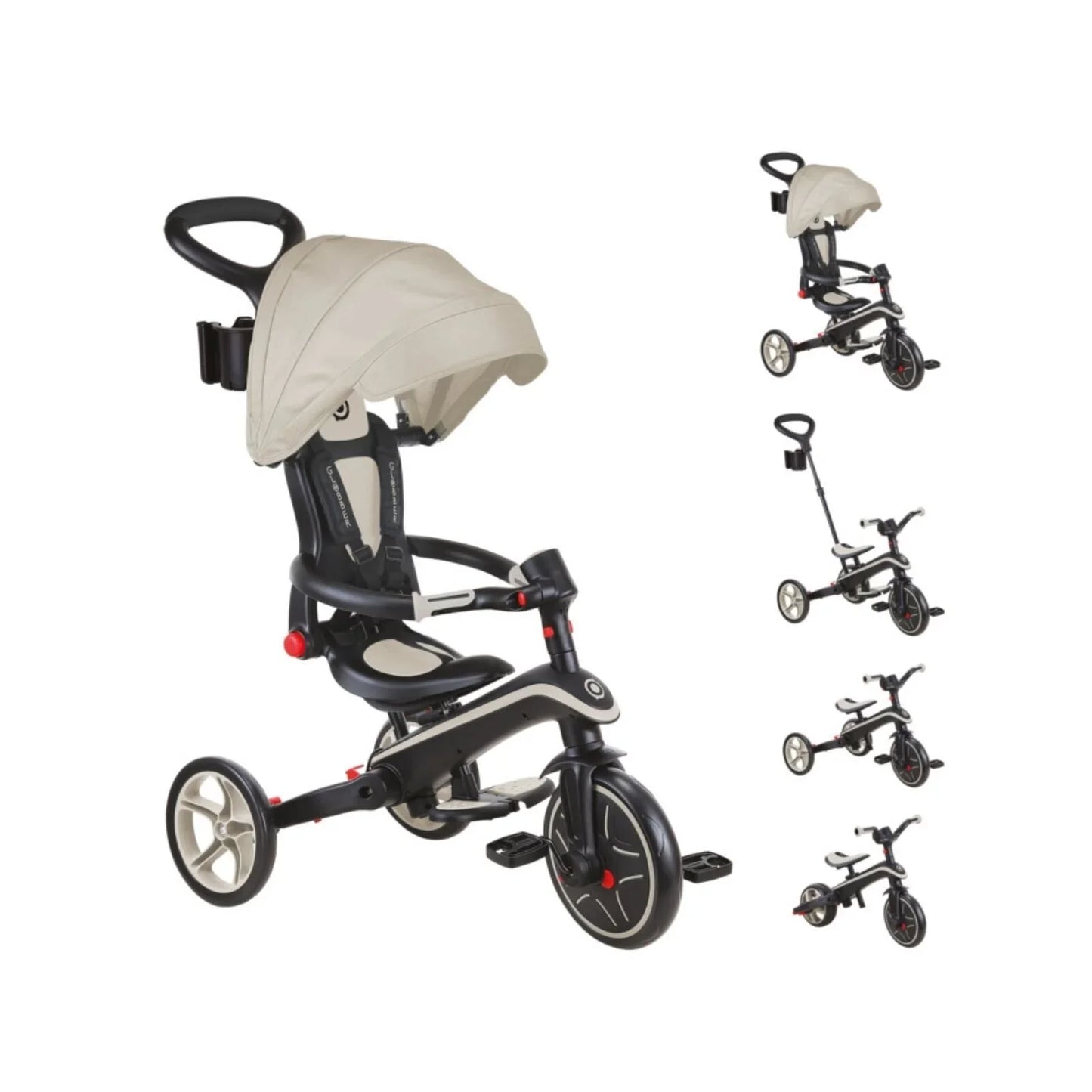 Globber Explorer Trike 4-in-1 Foldable - Taupe
