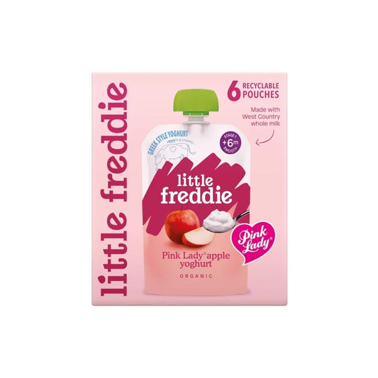 Little Freddie Organic Pink Lady Greek Style Yoghurt Baby Food Pouch Multipack 6+ months 600g (6x100g)