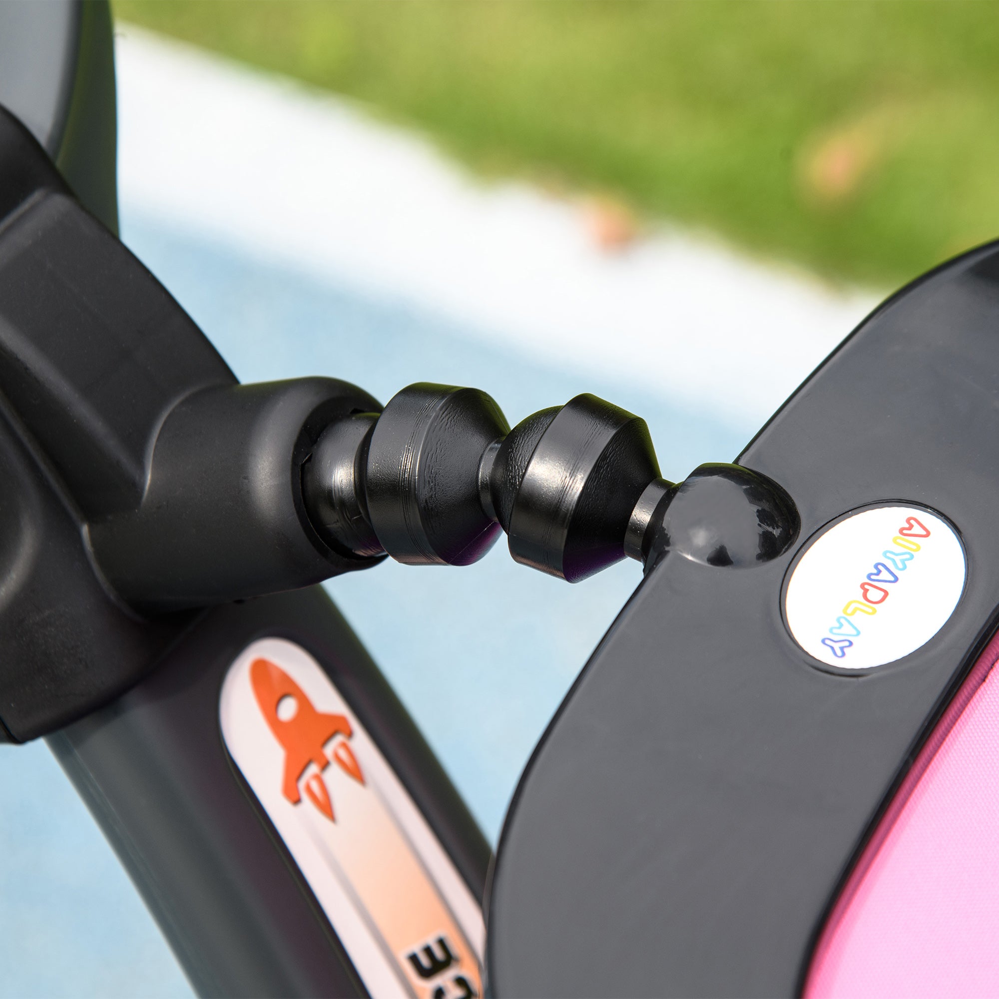 AIYAPLAY 3 in 1 Ride on Push Car, Cartoon Robot Theme Foot to Floor Slider with Handle Light Music Horn, Storage in Pink-7