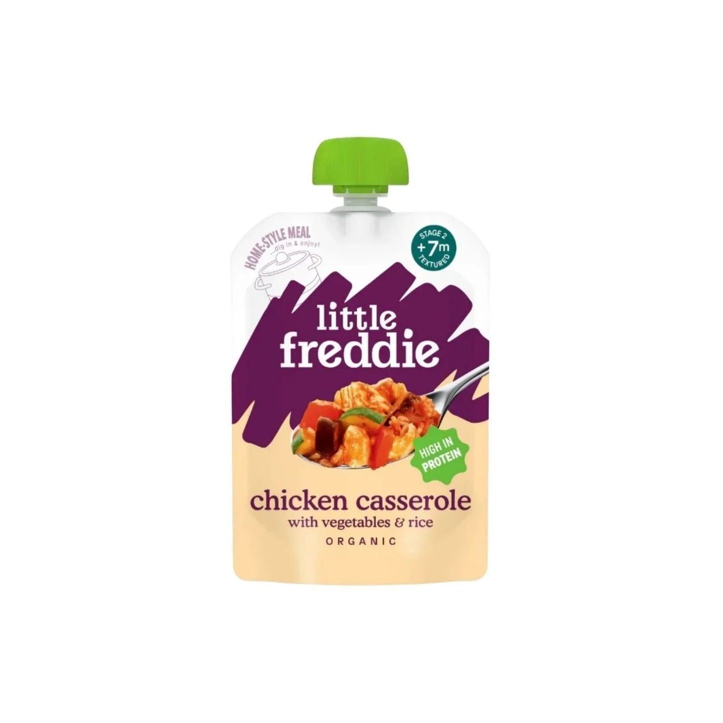 Little Freddie Organic Chicken & Rice Casserole Baby Food Pouch 7+ months 130g