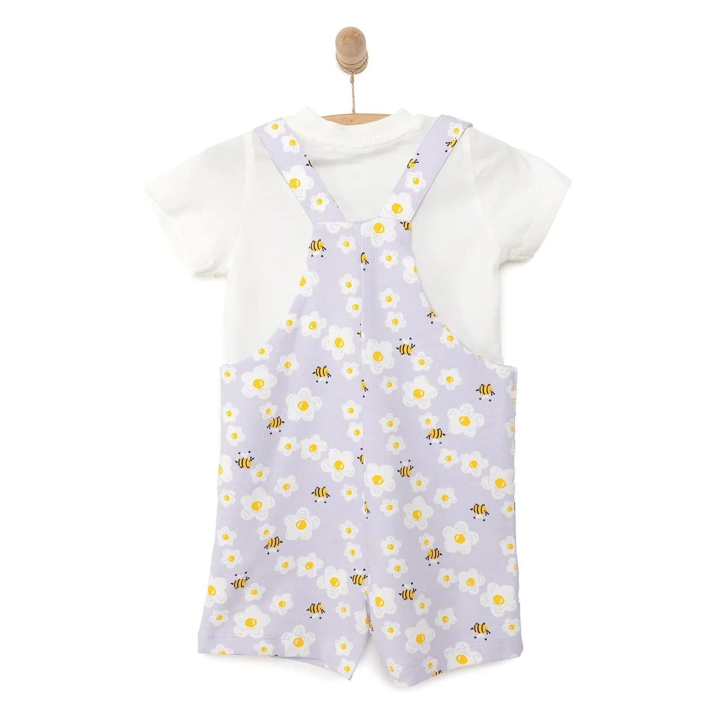 HelloBaby Girl Overall Shorts & T-shirt - White