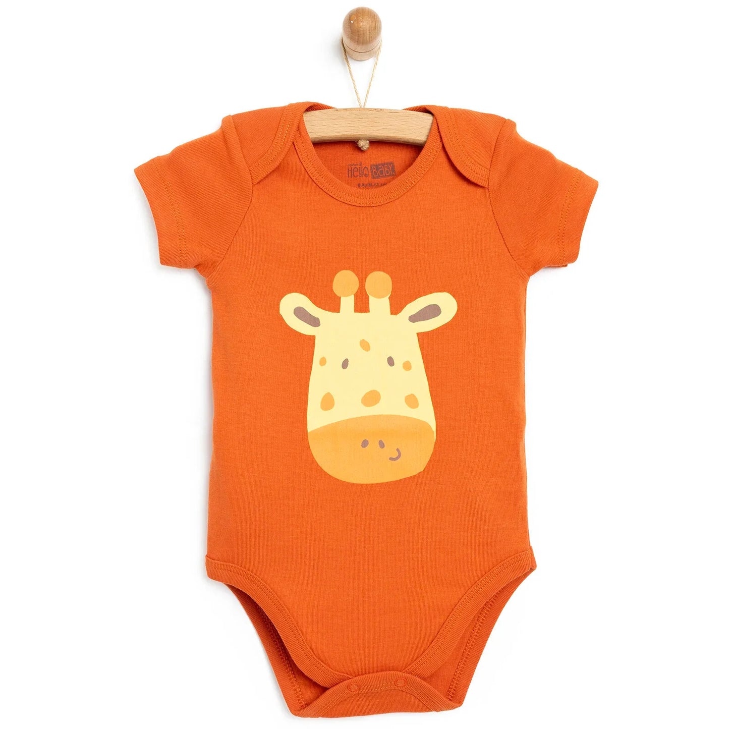 HelloBaby Short Sleeve Bodysuit - Dark Orange