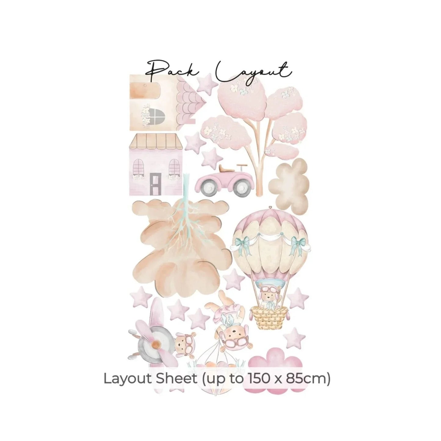 Live Vida Tilly Bear Adventures Large Wall Stickers