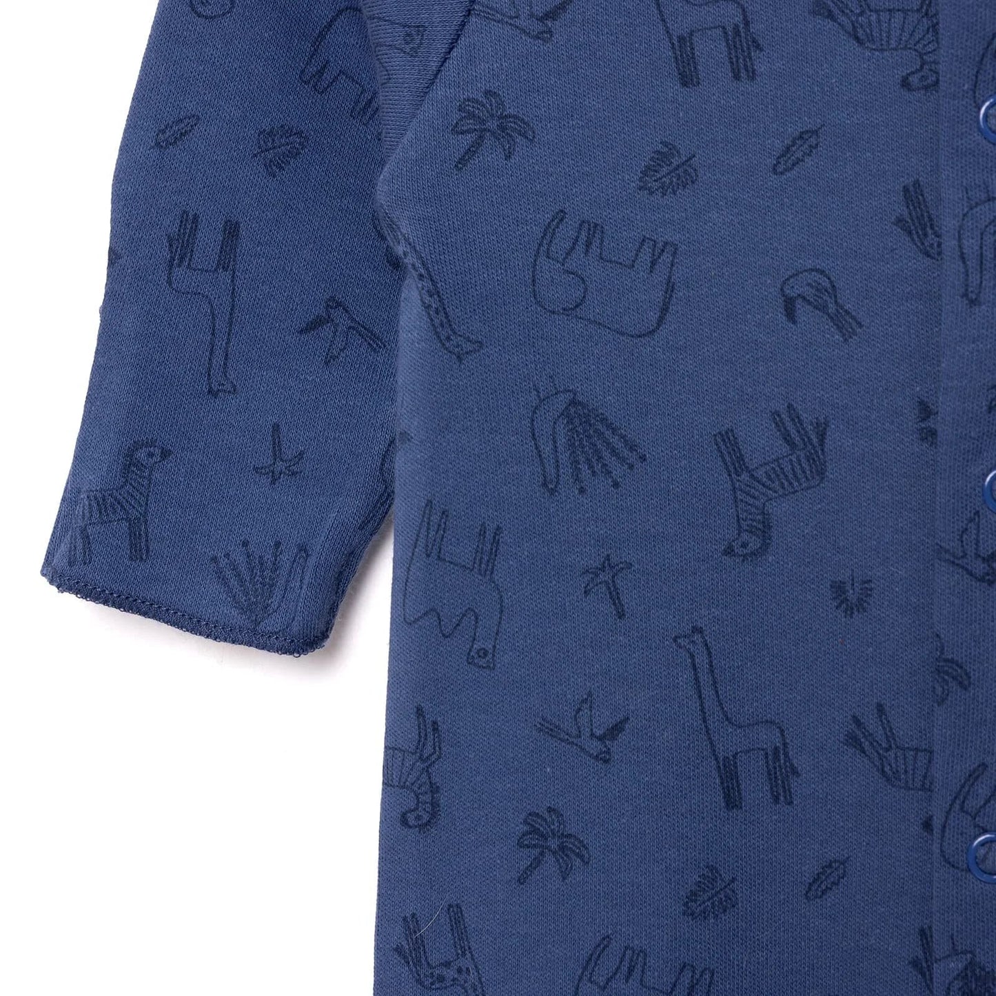 Bebetto Newborn Unisex Footed Jumpsuit - Indigo