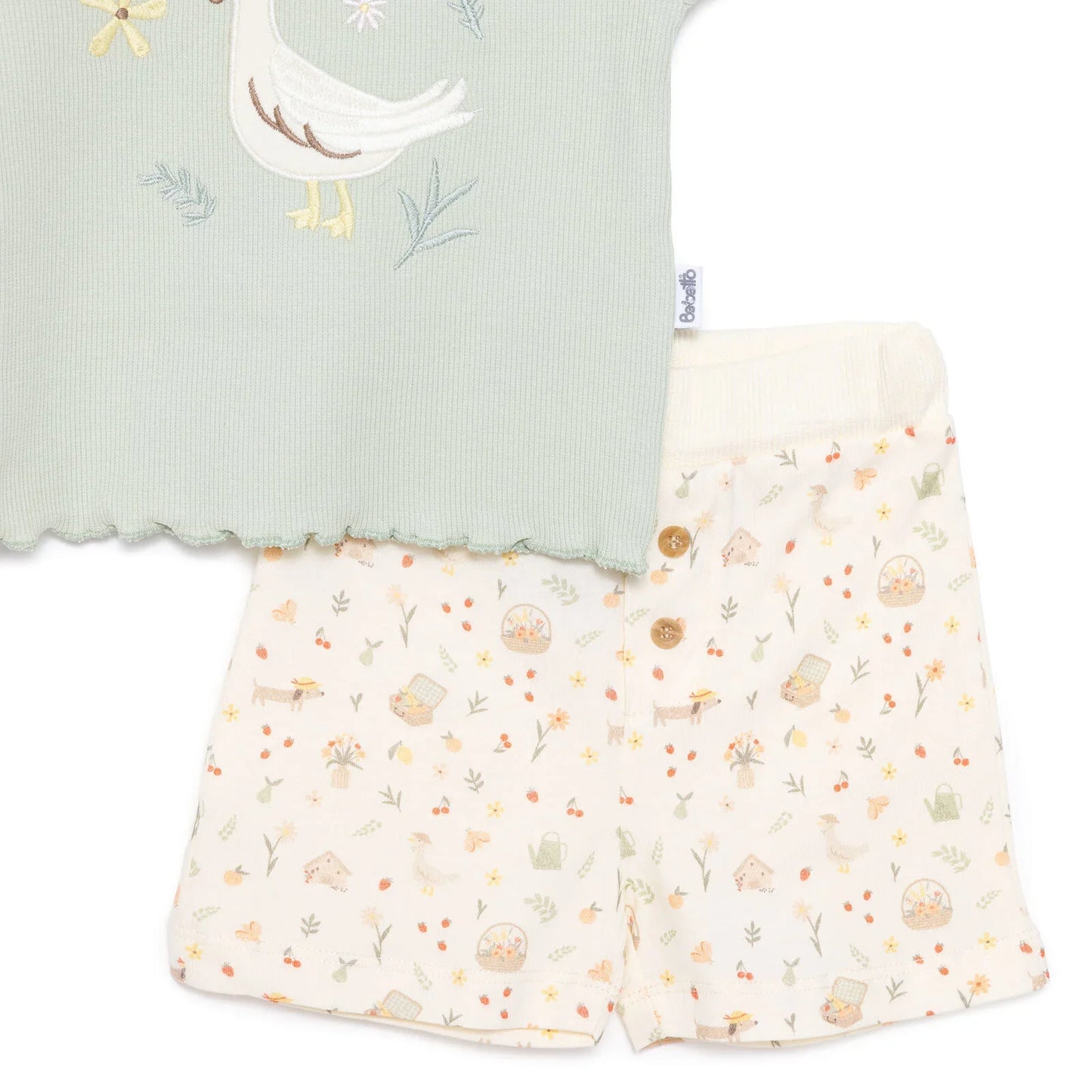 Bebetto Newborn Cute Duck Tshirt-Short - Multicolour