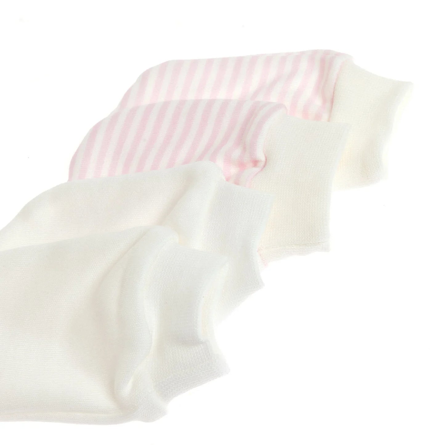 HelloBaby Newborn Striped-Straight Mittens - Pink