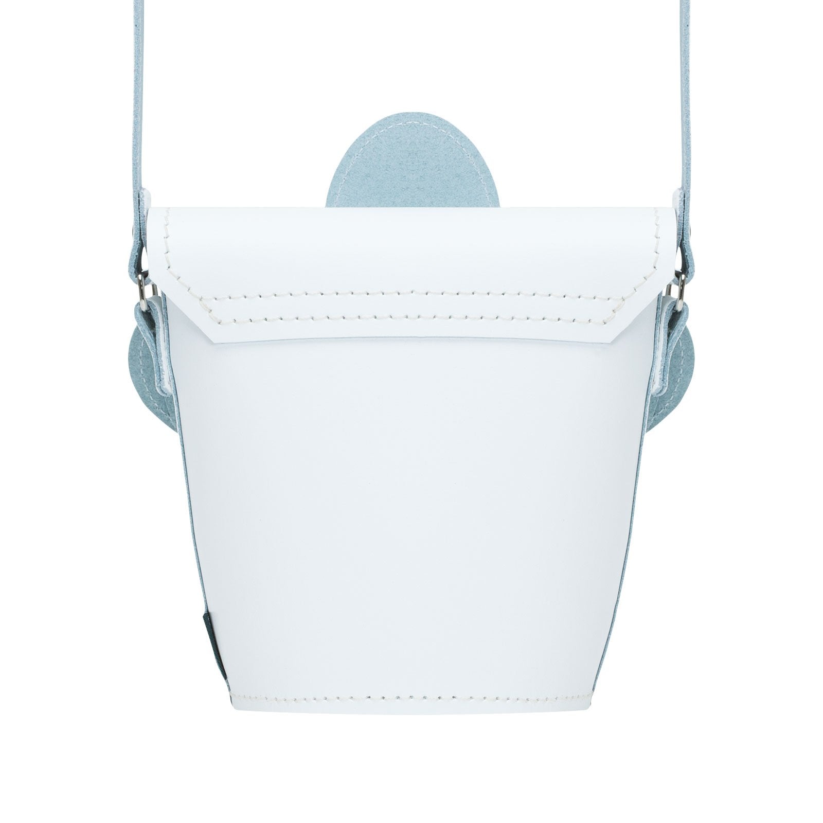 Handmade Leather Daisy Barrel Bag - White-2