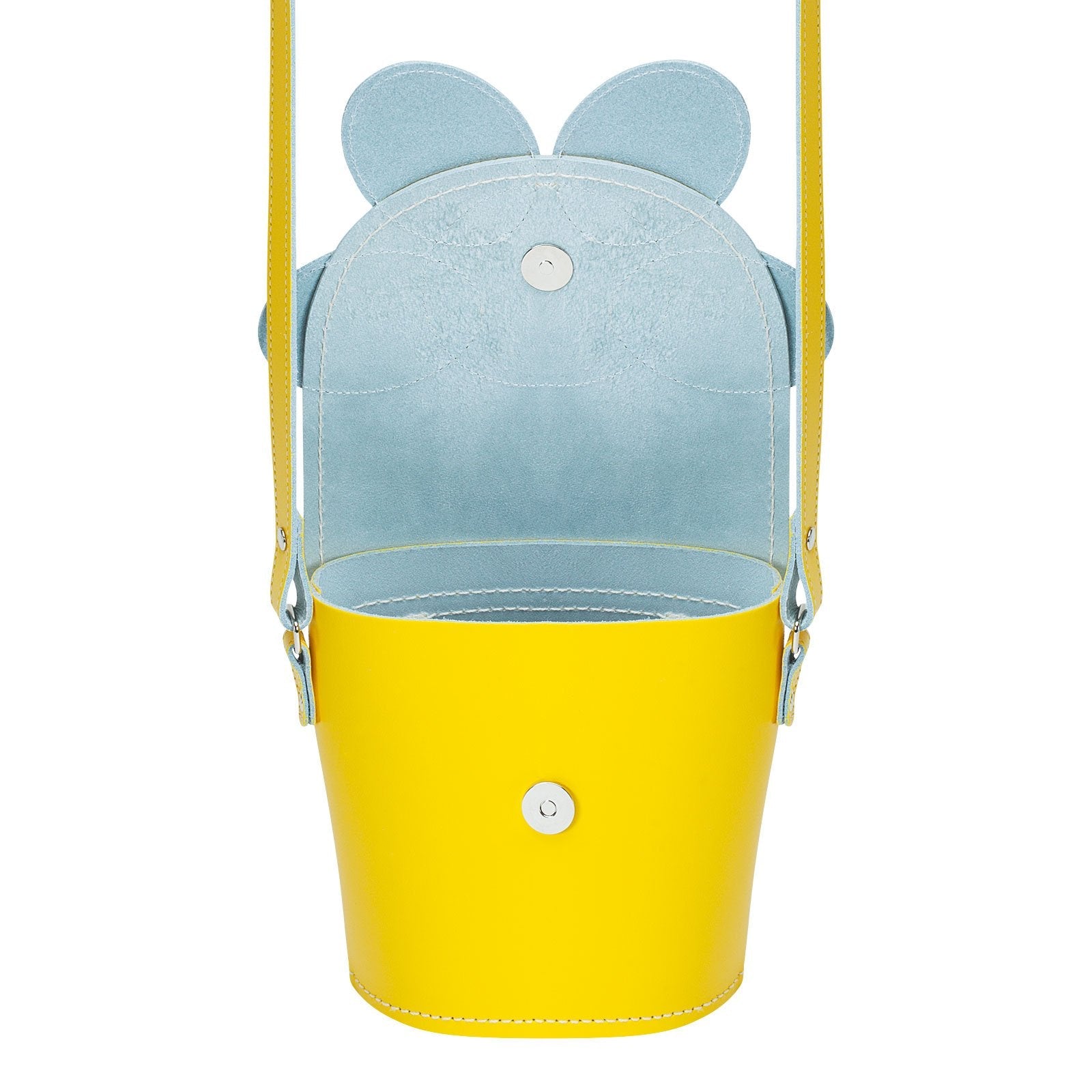 Handmade Leather Daisy Barrel Bag - Pastel Yellow-3