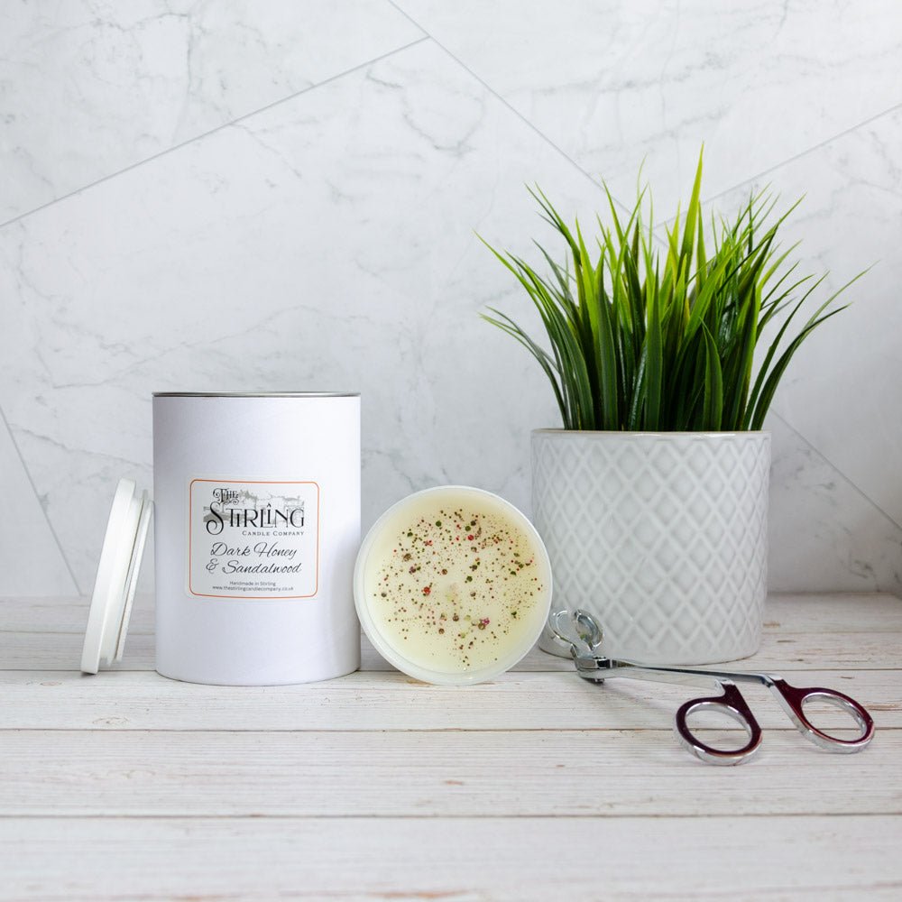 Dark Honey & Sandalwood - Large Candle - mezetto Shopify Collective The Stirling Candle Company