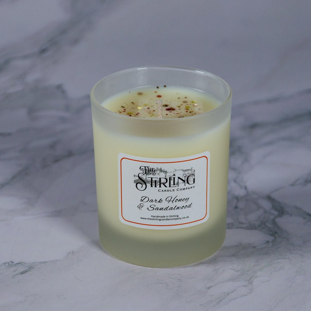 Dark Honey & Sandalwood - Medium Candle - mezetto Shopify Collective The Stirling Candle Company
