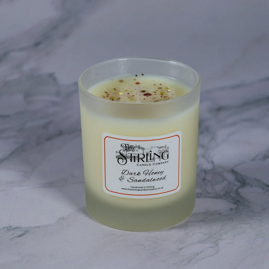 Dark Honey & Sandalwood - Medium Candle - mezetto Shopify Collective The Stirling Candle Company