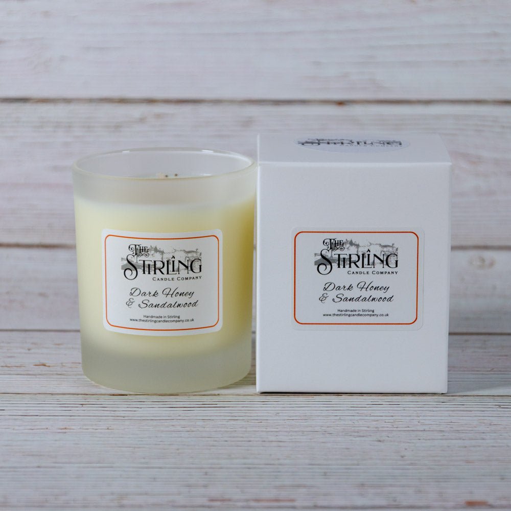 Dark Honey & Sandalwood - Medium Candle - mezetto Shopify Collective The Stirling Candle Company