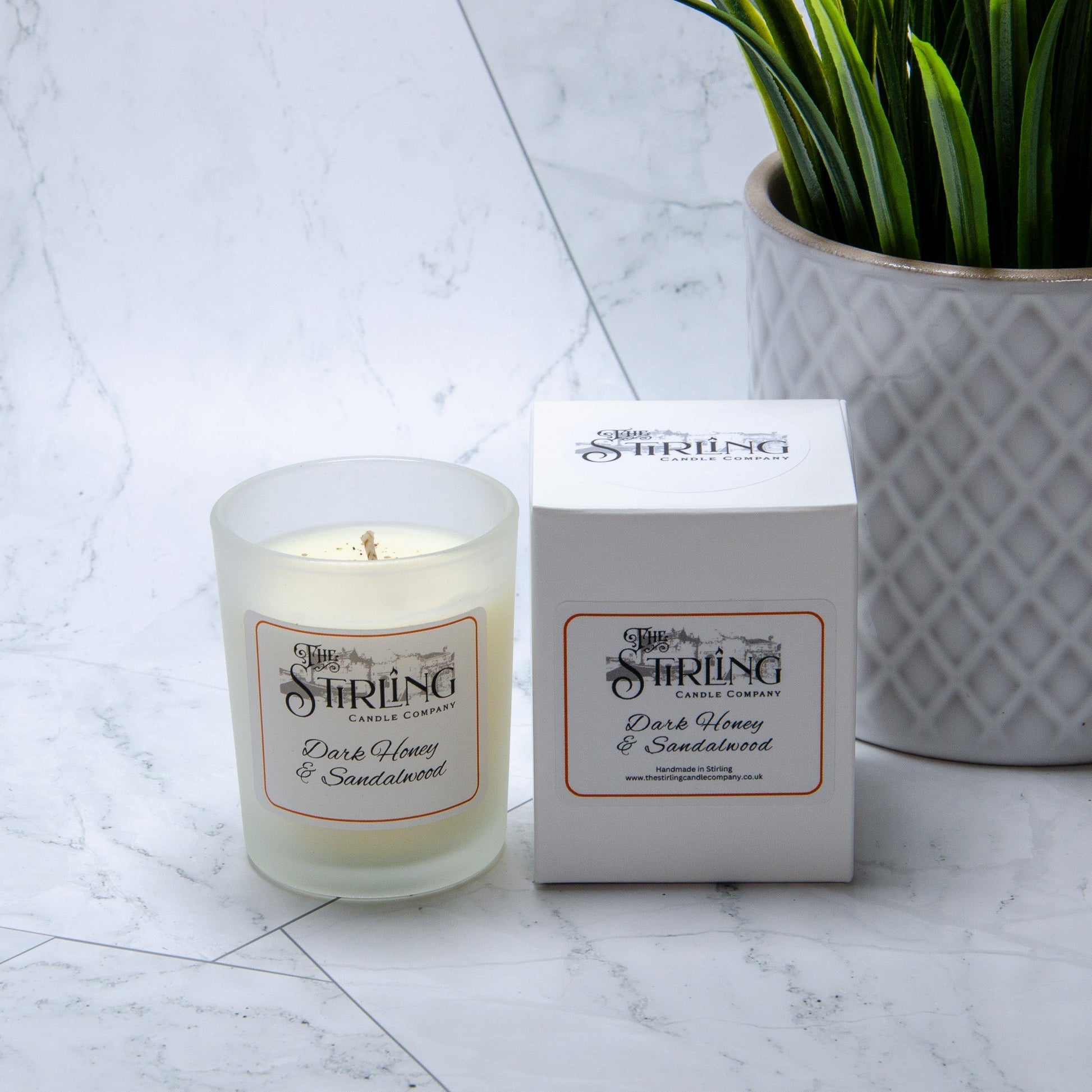 Dark Honey & Sandalwood - Small Candle - mezetto Shopify Collective The Stirling Candle Company
