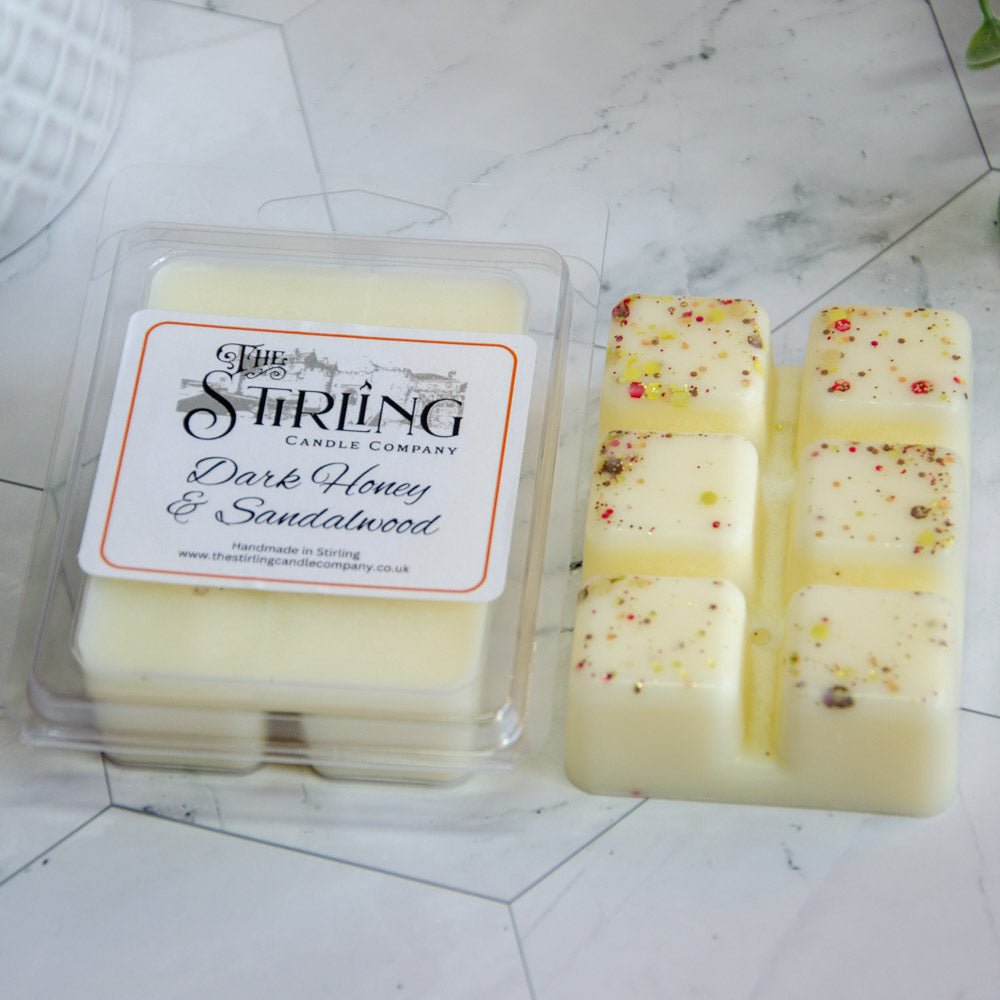 Dark Honey & Sandalwood - Wax Melt Clamshell - mezetto Shopify Collective The Stirling Candle Company