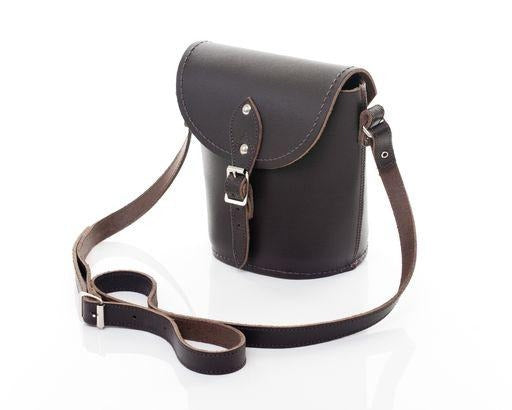 Handmade Leather Barrel Bag - Dark Brown-1