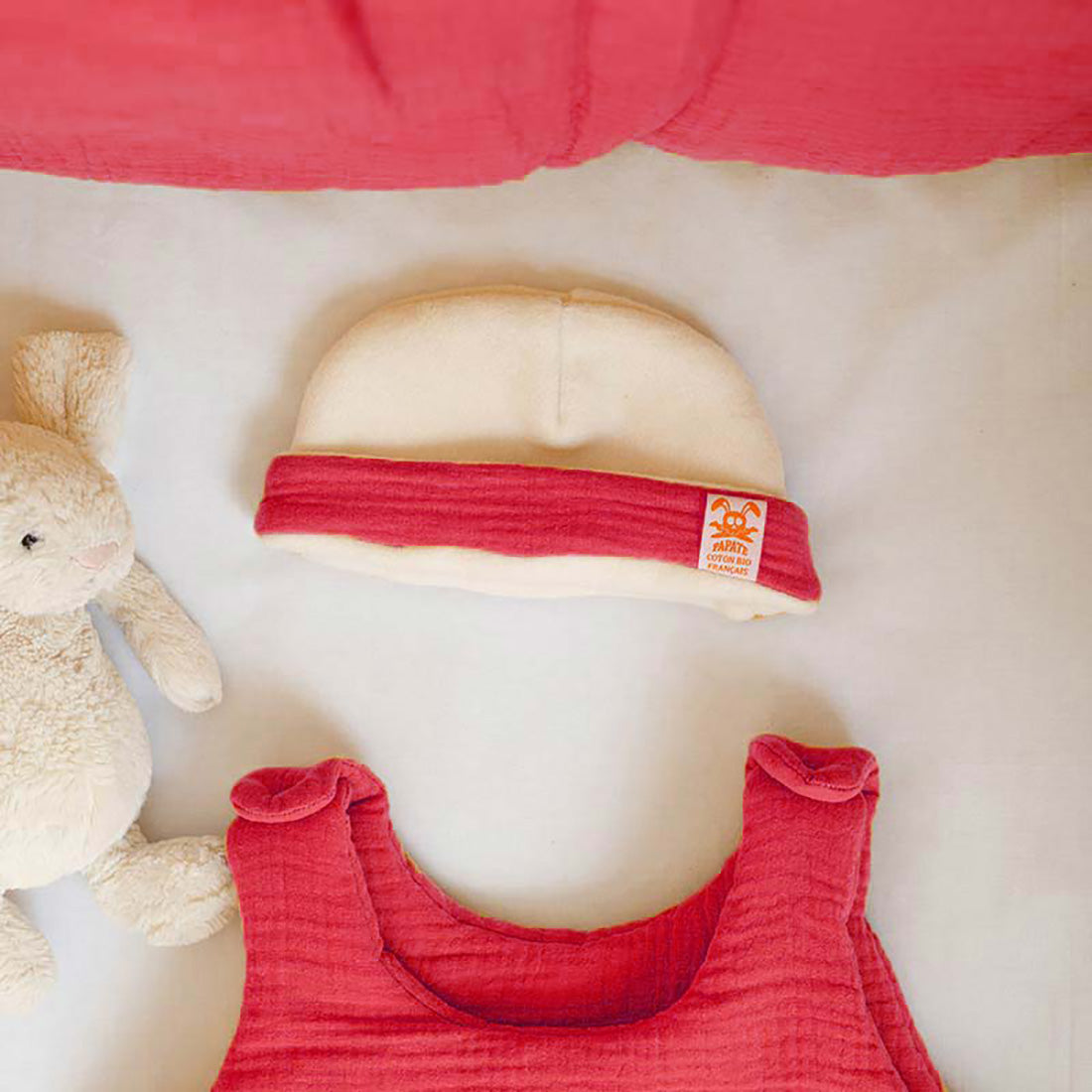 Organik Pamuklu Yenidoğan Şapkası - Çilek