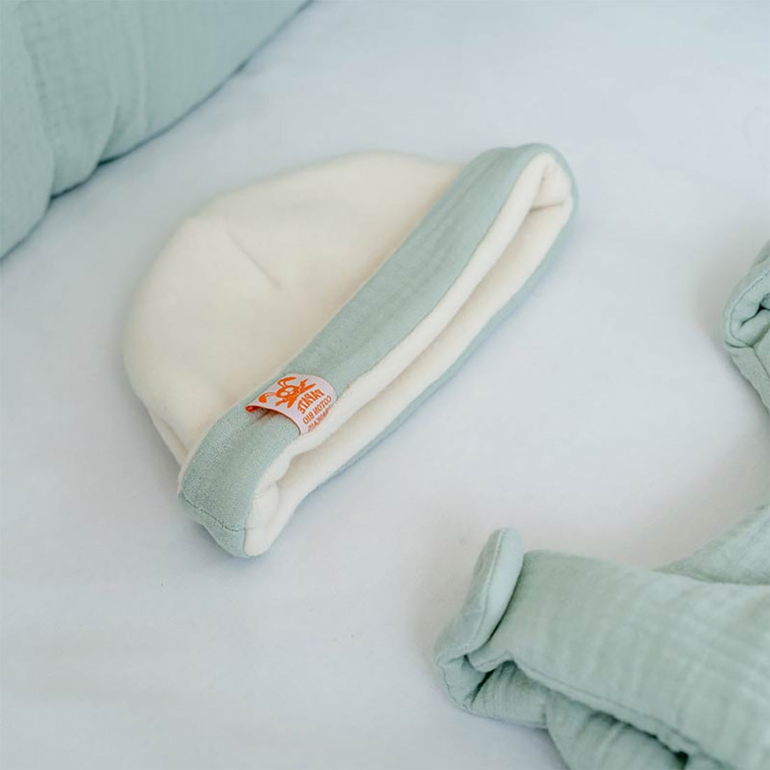 Organik Pamuklu Yenidoğan Şapkası - Yeşil