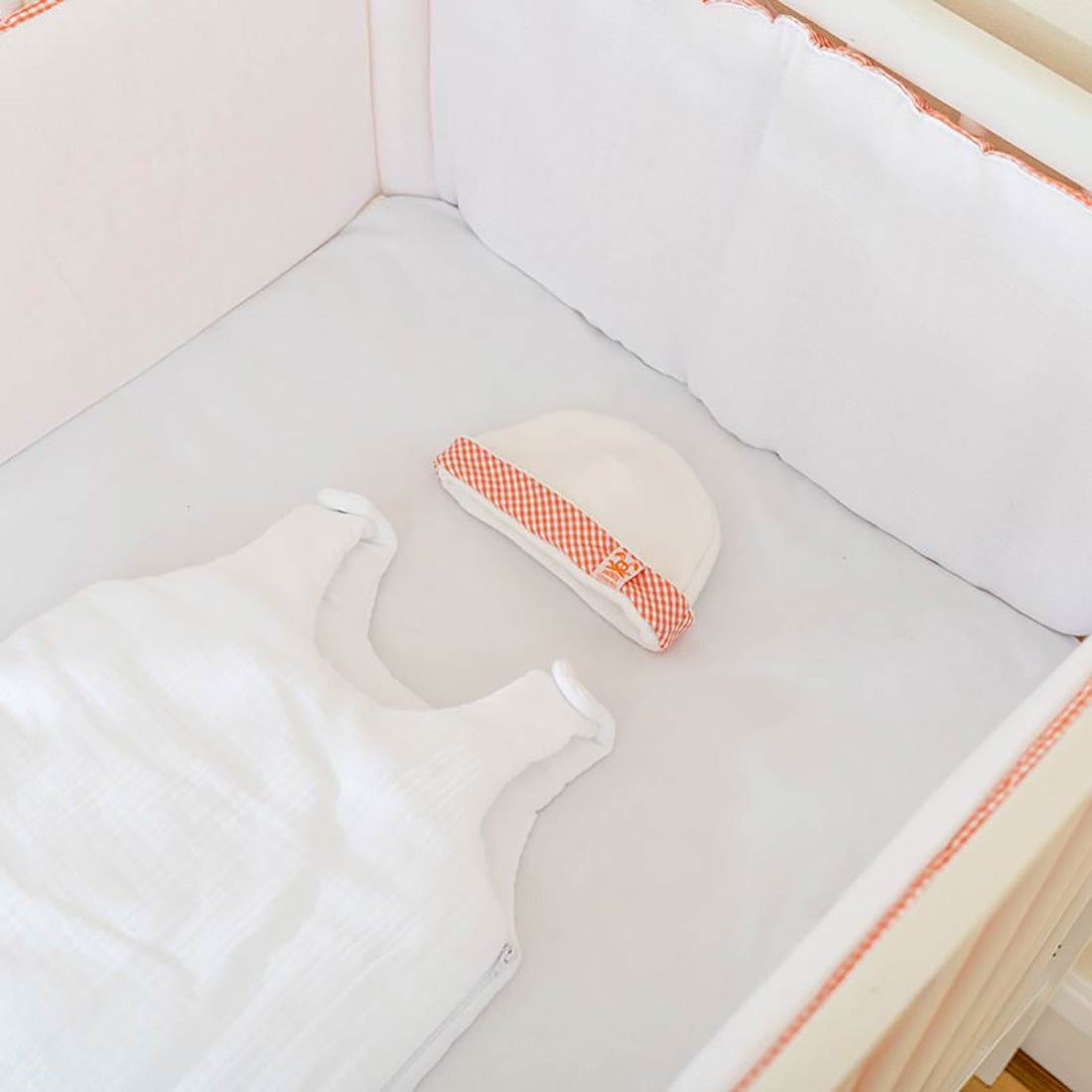 Organik Pamuklu Yenidoğan Şapkası - Vichy