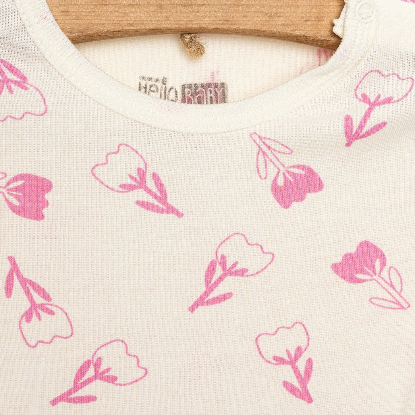 HelloBaby Baby Girl Long Sleeve Bodysuit 2pcs - Pink