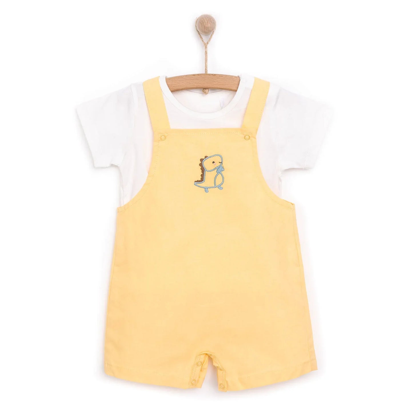 HelloBaby Boy Overall Shorts-T-shirt - Yellow
