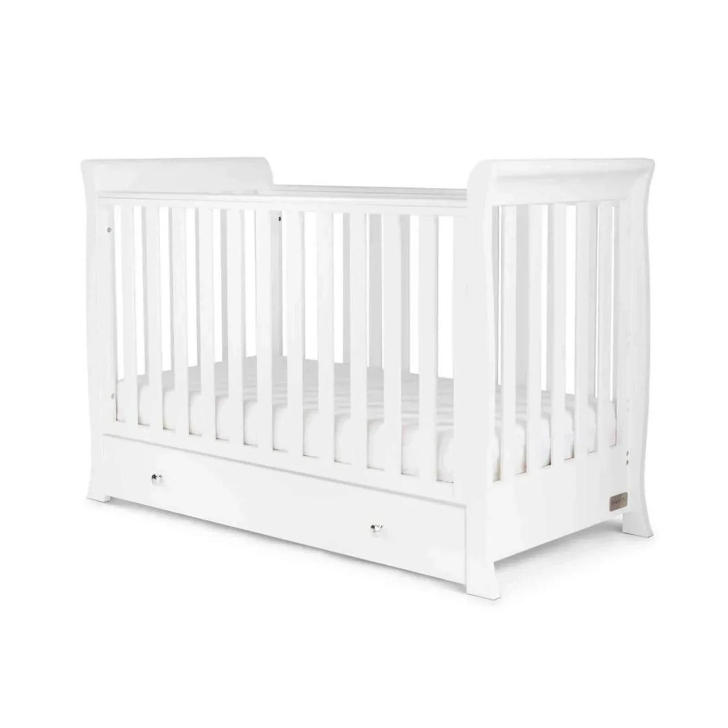 Ickle Bubba Snowdon Mini Cot Bed White - Fibre Mattress