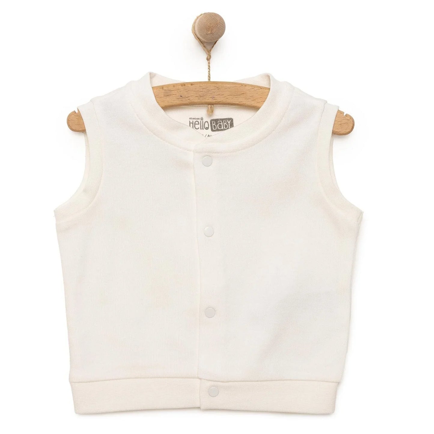 HelloBaby Baby Boy Ribbed Cardigan - Ecru