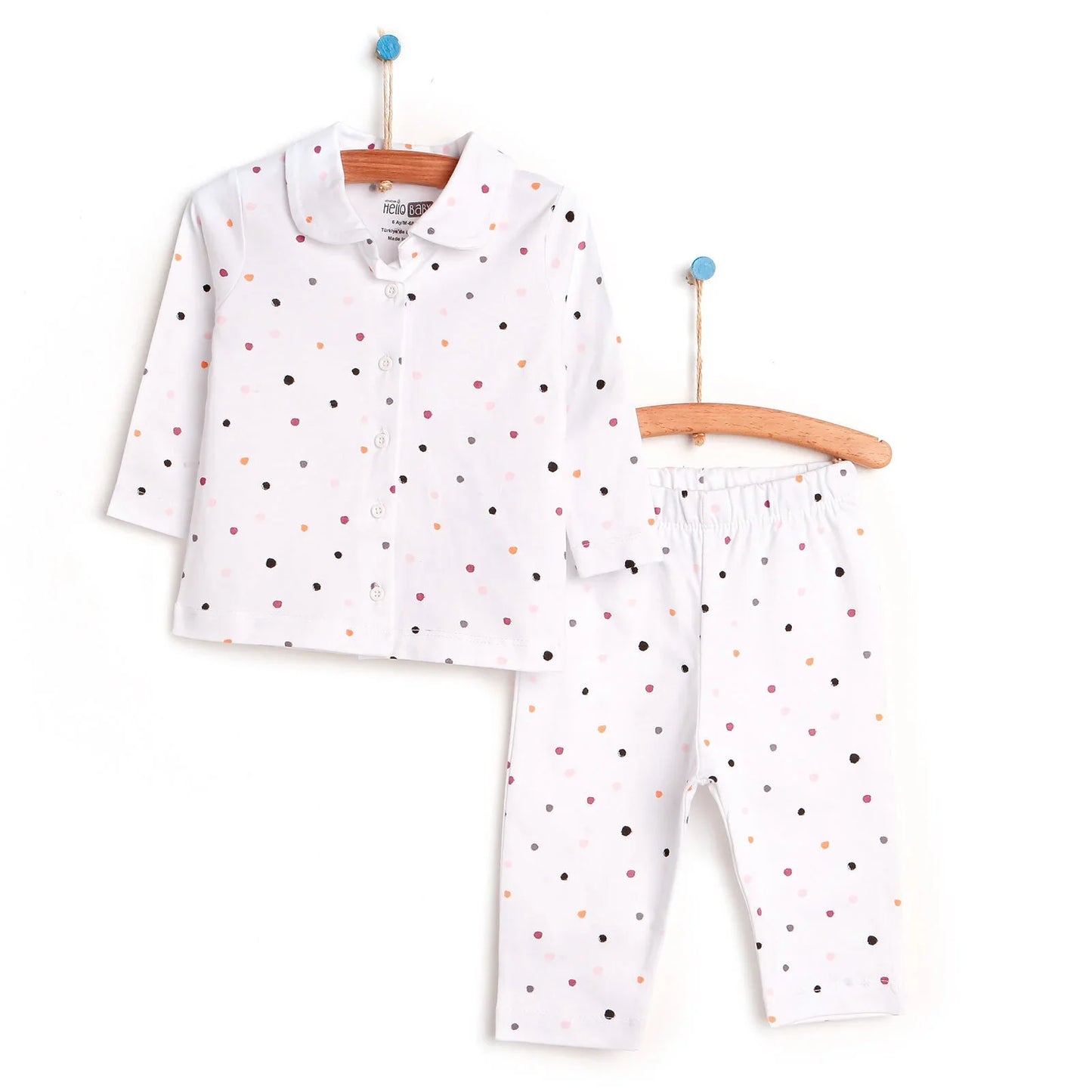 HelloBaby Basic Baby Girl Pyjamas Set - White