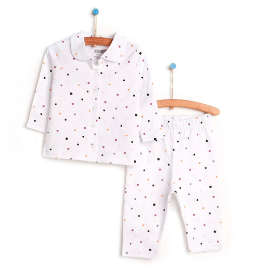 HelloBaby Basic Baby Girl Pyjamas Set - White